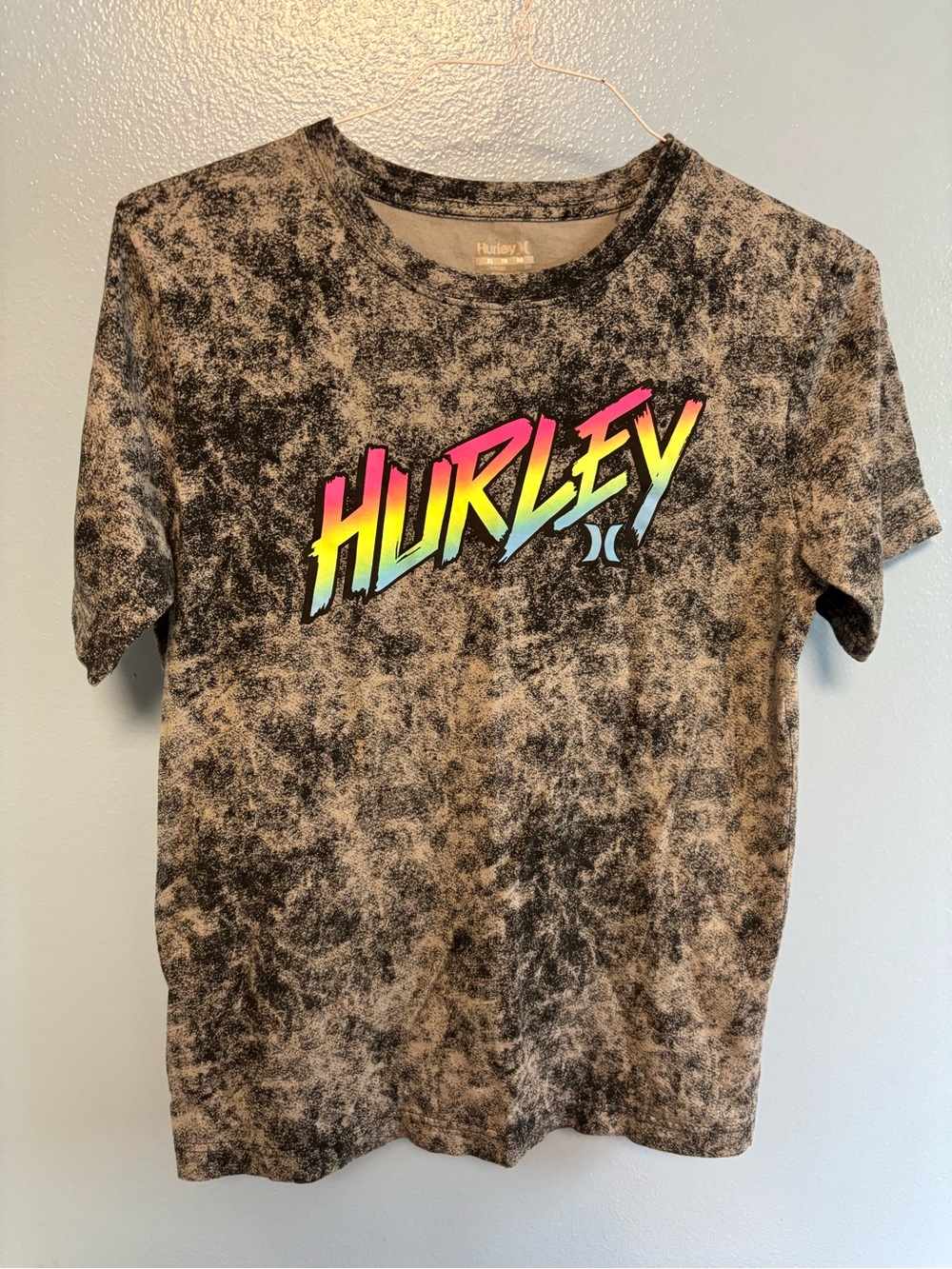 Hurley Acid Wash Gray Logo T-Shirt